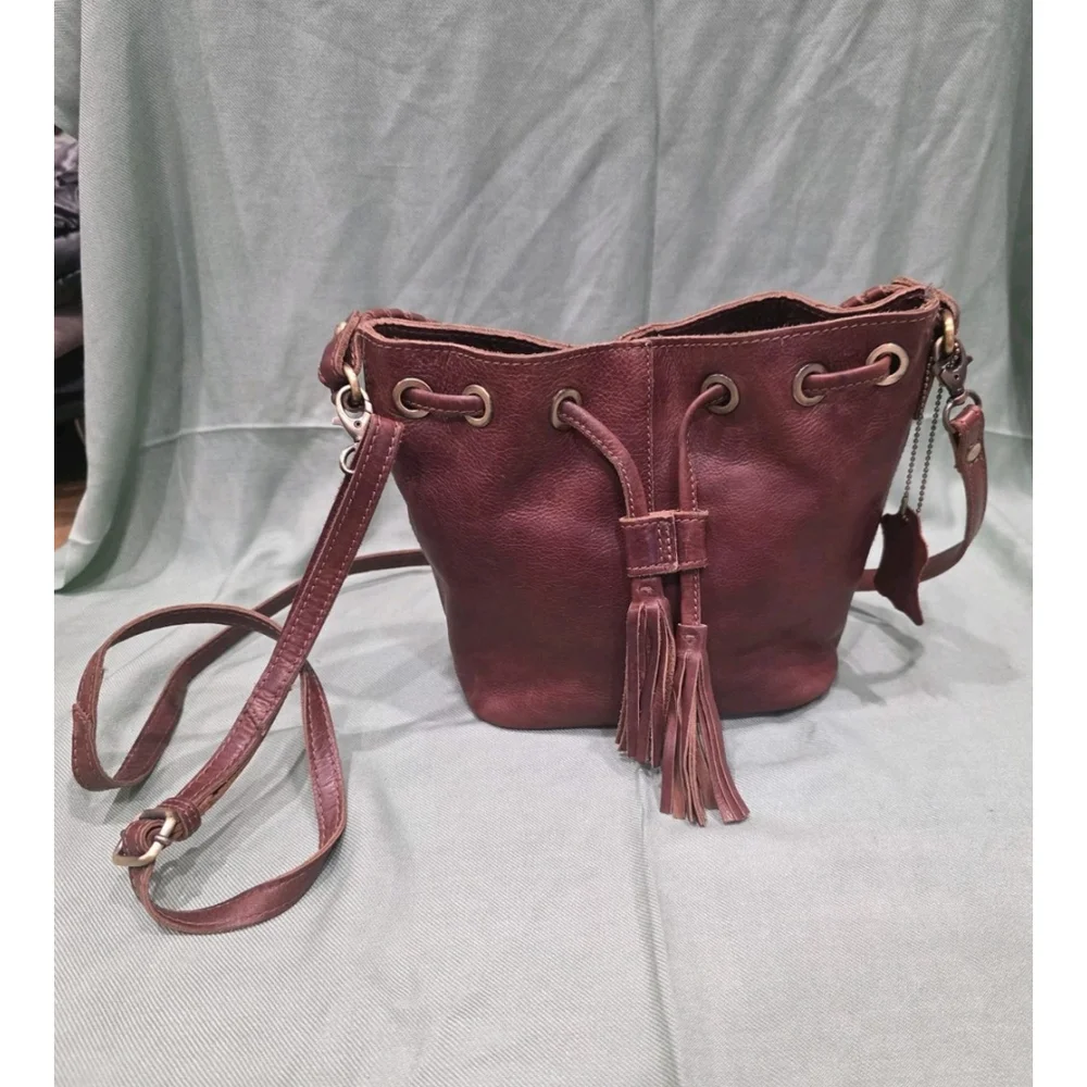 Sorpresa Drawstring Bucket Bag Top Braided Handle Removable Adjustable Crossbody